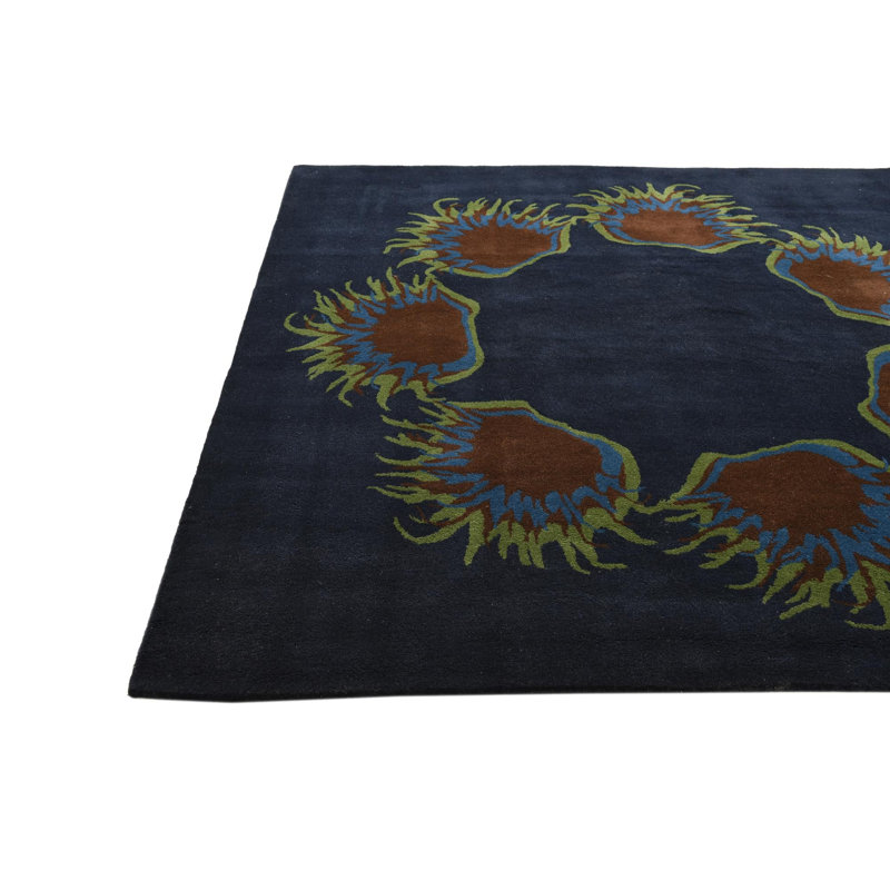 Tapis carré bleu marine Orlando