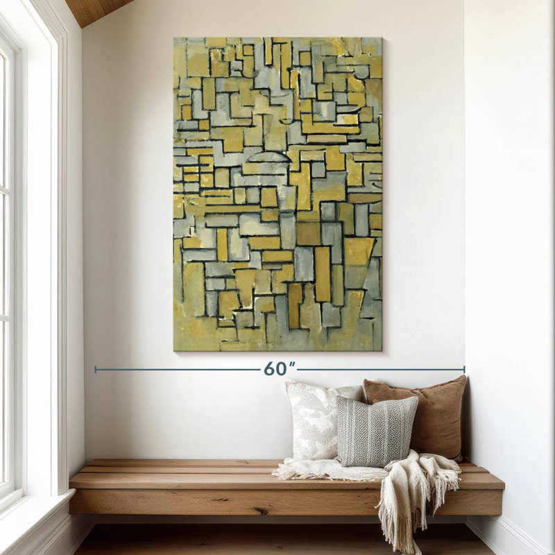 Composition Avery en brun et gris, H 51 po x l 34 po