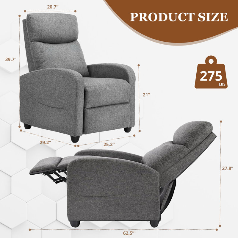 Recliner Chair For Adults, Massage Recliner Home Theater Seating Reclining Chair For Living Room