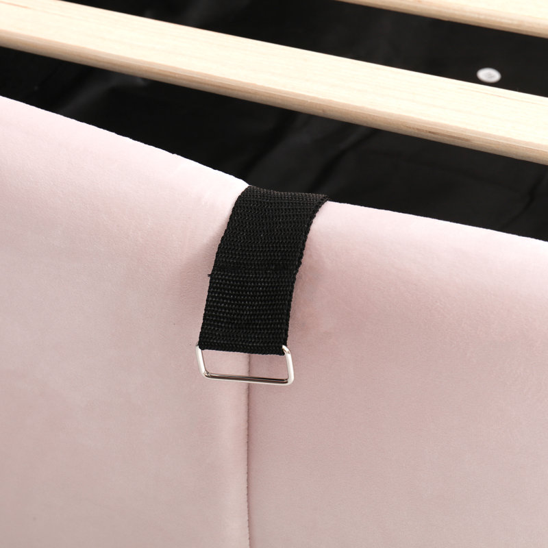 Upholstered Ottoman Storage Bed, Pink