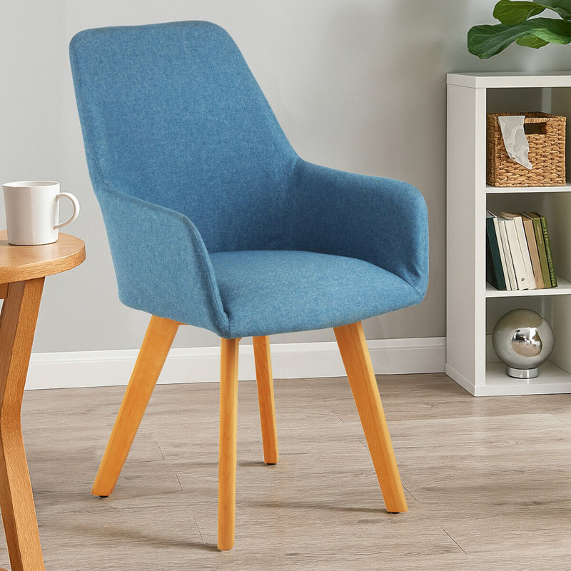Kai 51cm H Polyester Blend Upholstered Armchair, Blue