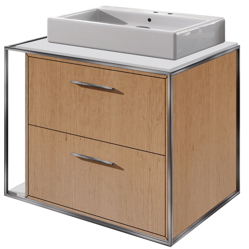 Aquagrande 18.5'' L Bathroom Sink, 2 Hole - 4" Centers