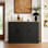 Buffet de 43,3 po de largeur à 3 portes, armoire à café avec tablette réglable, buffet de cuisine pour le salon, la cuisine