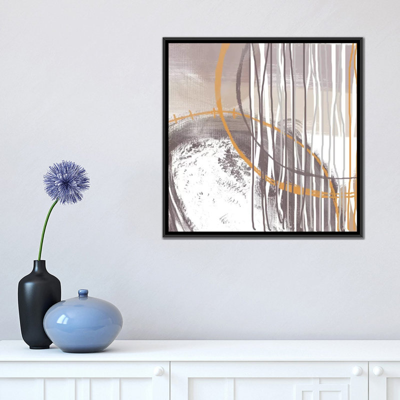 Modern & Contemporary, 18" H x 18" W x 1.5" D, Black Framed Canvas, No Mat
