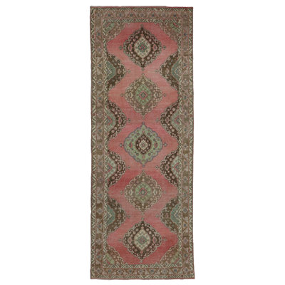 Tapis unique rose / taupe / vert 4 pi 9 po x 12 pi 10 po Sille