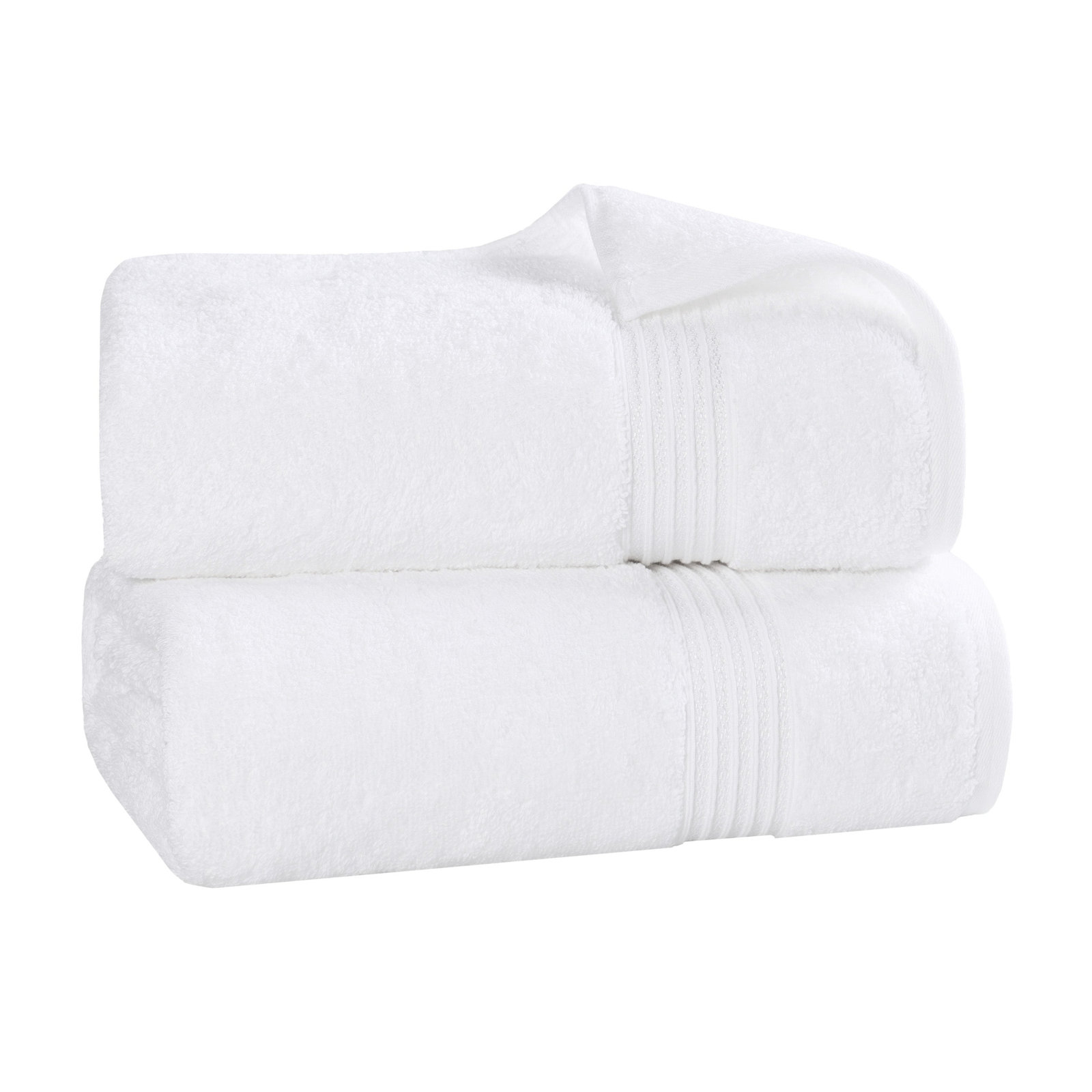 Oleg Egyptian Cotton Bath Sheet Set, White, Bath Sheets - 2 Pack
