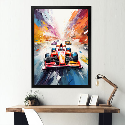 Formula Race On Colorful Fauvist Speed Track I - Race Tracks Wall Art