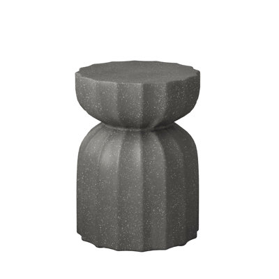 13" Modern Outdoor and Indoor Waterproof Coffee Table and Side Table Set, Durable MgO Cement Design, Suitable For Patio, Garden, Backyard and Living Room, Grey, 2PC