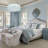 Led Dimmable Blue Glass Crystal Chandelier