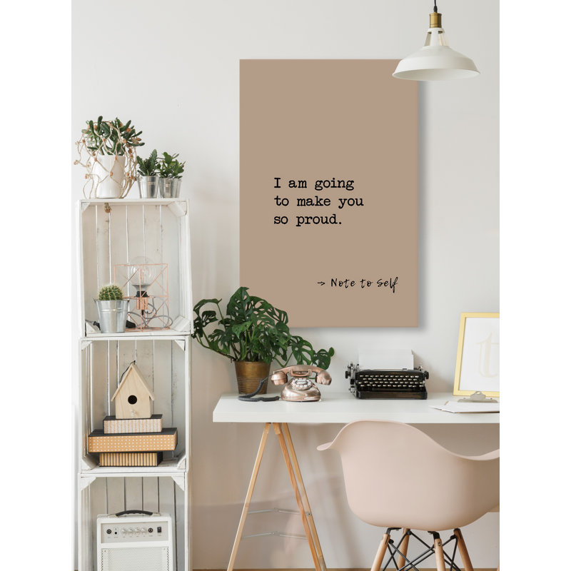 «Note To Self», reproduction sur toile tendue, H 45 po x l 30 po x P 1,5 po