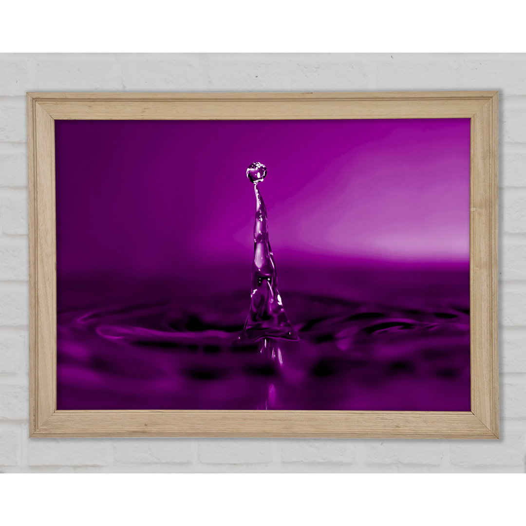 Gerahmtes Leinwandbild Water Drop Attention Purple