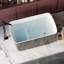 Baignoire autoportante en acrylique, 49 po x 28 po, carré japonais, noir brillant, trop-plein et drain, style japonais, configuration