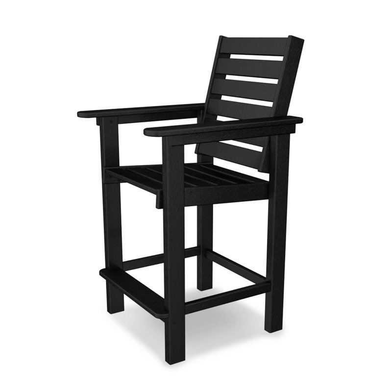 Fauteuil de comptoir POLYWOOD Captain, Gris ardoise