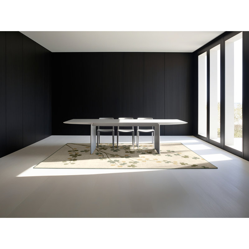 Machine Washable Delancey St Patties Modern & Contemporary Abstract Rug in Beige – SageGreen Binding, 4x6
