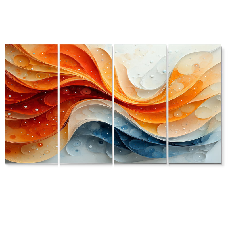 Lawncrest - abstrait spirales murales - art mural moderne, H 32 po x l 64 po, 4