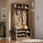 Coat Rack with Adjustable Shoe Shelf, Extra Pocket Storage Features ,Double Storage Space with Hooks.-967731258