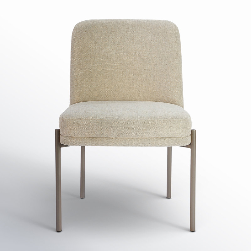 Rothschild 19.5'' H Linen Blend Upholstered Metal Side Chair