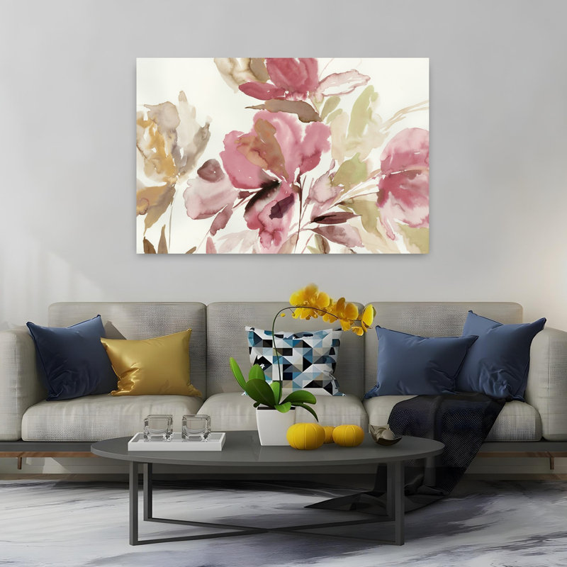 Été, jardin, délice, art floral délicat et abstrait, H 40 po x l 60 po