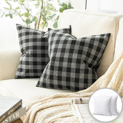 Checkered Reversible Throw Pillow