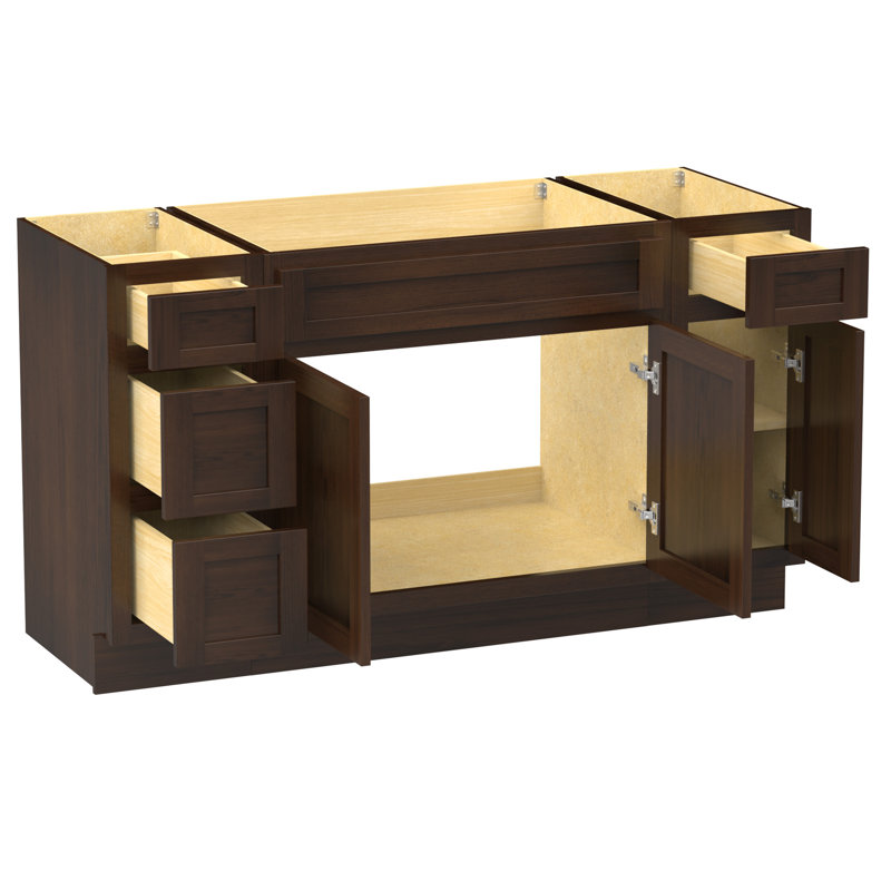 Base de meuble-lavabo simple 63 po seulement, Brun