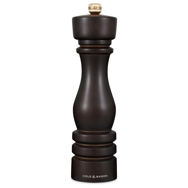 Beach Wood Pepper Mill, 22" H x 6" W x 6" D, Black