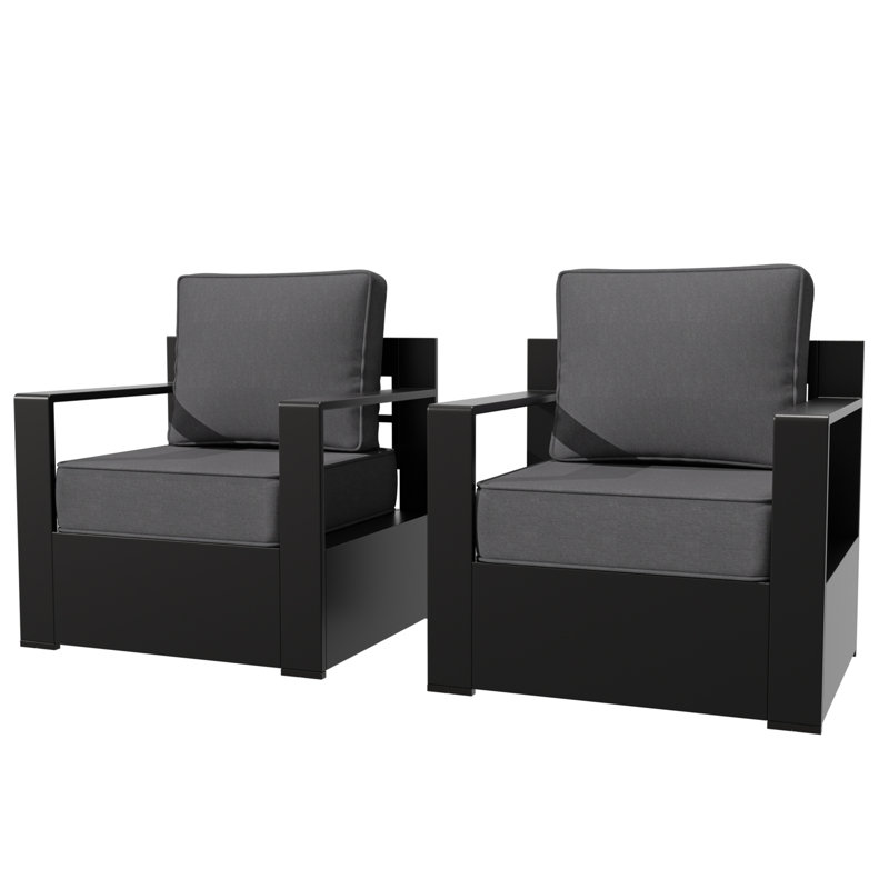 Chaise de patio avec coussins Eleanor, Gris