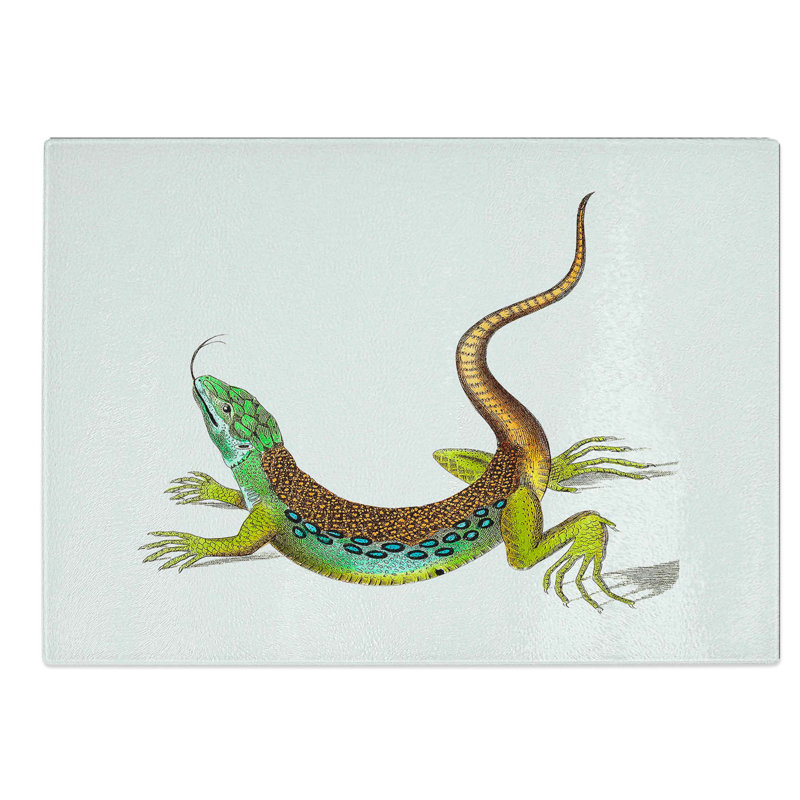 Glass Great-Spotted Lizard by George Shaw Chopping Board, 28.5 cm W x 20 cm L