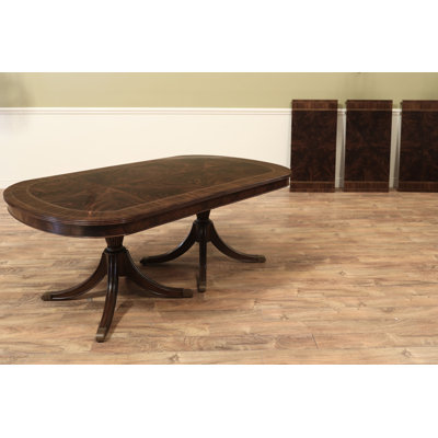 Extendable Mahogany Oval Solid Wood Dining Table
