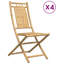 Chaises de jardin pliantes en bambou 4 pièces 46 x 66 x 99 cm Vidaxl