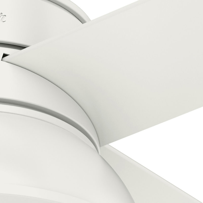 132cm Ceiling Fan with Light Kit, Fresh White/Bleached Oak, Fresh White