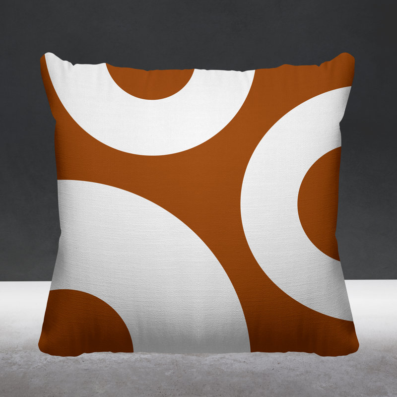 Luella Polka Dots Outdoor Reversible Throw Pillow, 19H" x 19W", Burnt Orange