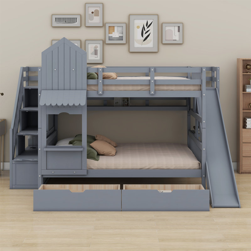 Lit pour enfants Colliers, gris, Double