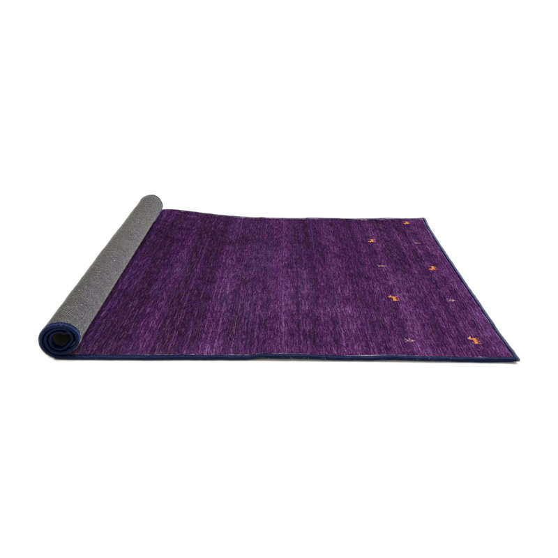 Tapis de zone mauve contemporaine, Rond 5 pi
