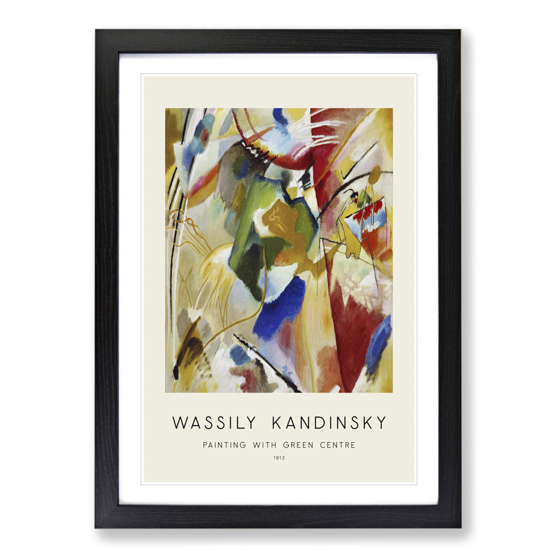 Green Center by Wassily Kandinsky - Single Picture Frame Print, Black Framed, 65cm H x 48cm W x 2cm D