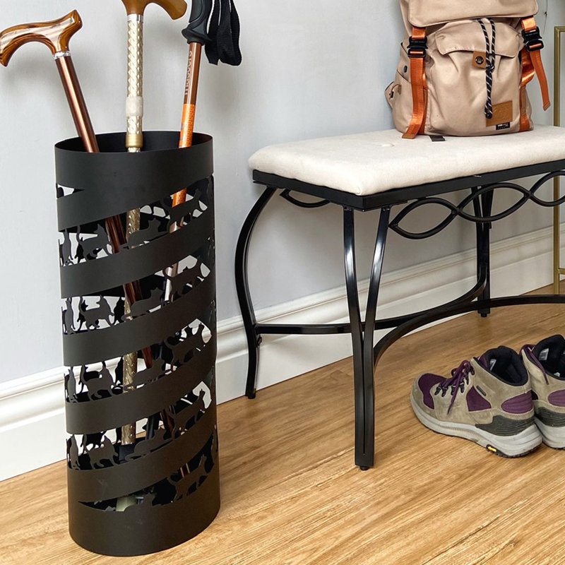Blagoje Steel Freestanding Umbrella Stand, Black