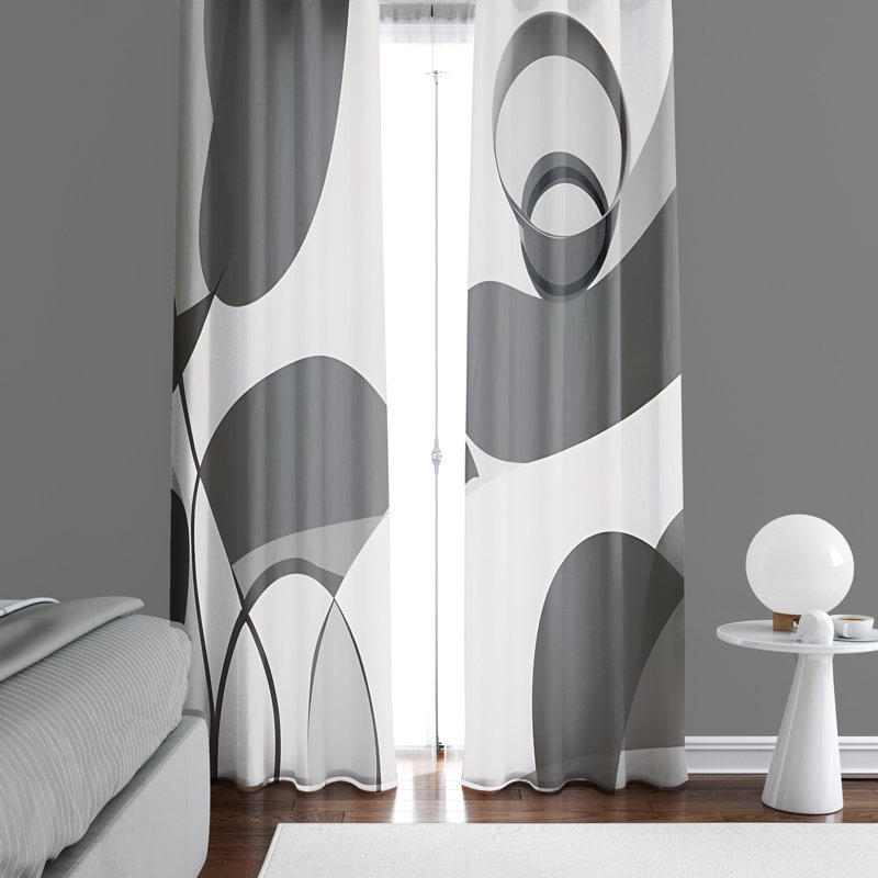 Paire de rideaux semi-transparents en polyester Walland, L 20 po x L 52 po