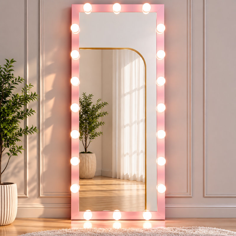 Miroir de salle de bain 62,6 "x 23,3" Hollywood, Rose