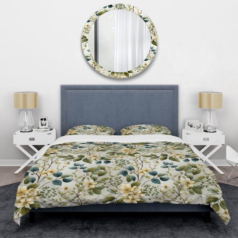 Tranquil Vines II - Ensemble de housse de couette Plants, Housse de couette pour grand lit et 2 taies décor