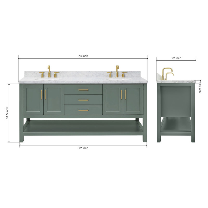 Magnolia Bath Vanity Oval Basin S073DCWOV, Vintage Green