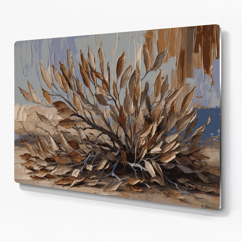 «Southwestern Plants Four Wing Saltbush 165», art mural en métal gris