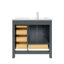 Meuble-lavabo autoportant gris anthracite avec plateau en quartz de Carrare 36 po Anvay-895541825-889296445