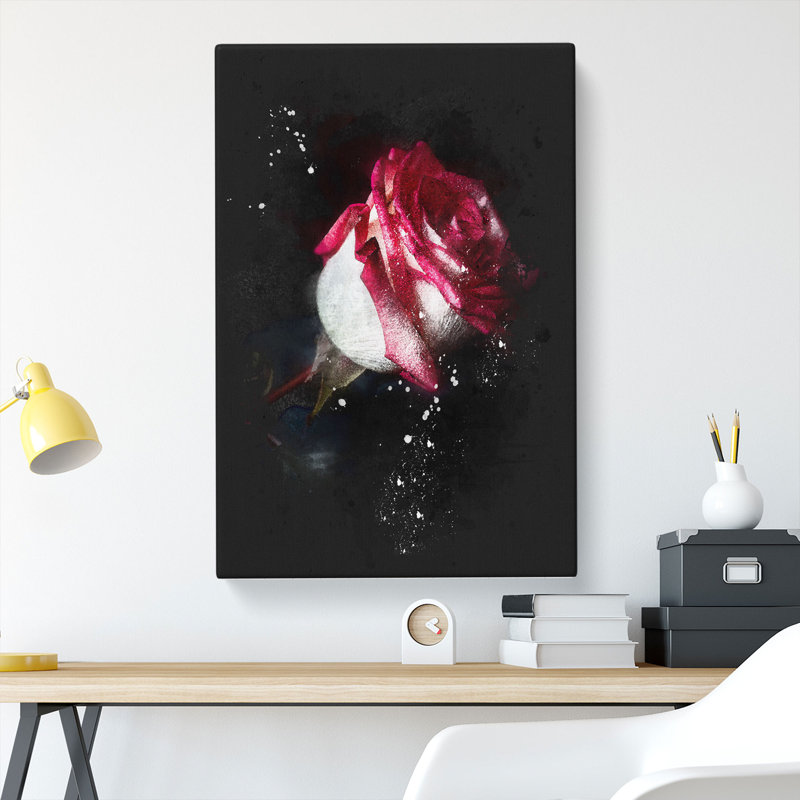 Pink Rose - Wrapped Canvas Print, 76cm H x 50cm W x 3cm D