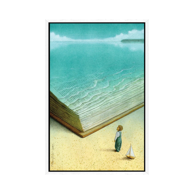 Ocean 1 Piece Painting on Canvas, 66.04 cm H x 45.72 cm W, White Framed
