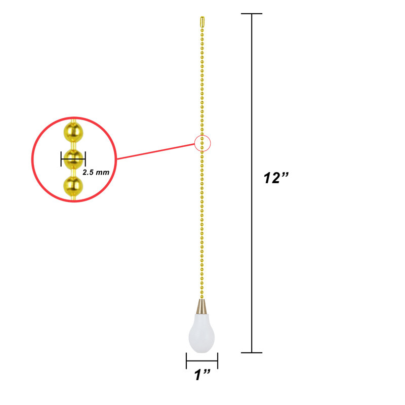 Chaîne à tirer pour ventilateur de plafond, Blanc