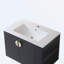 Meuble-lavabo mural avec deux portes et une tablette de rangement ouverte à droite-108300569