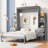 Murphy Bed with Bookcase, Drawers and LED Lights,Platform Bed,Storage Bed -1637785406-1637785400