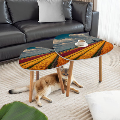 Ensemble de 2 tables basses gigognes Triangle