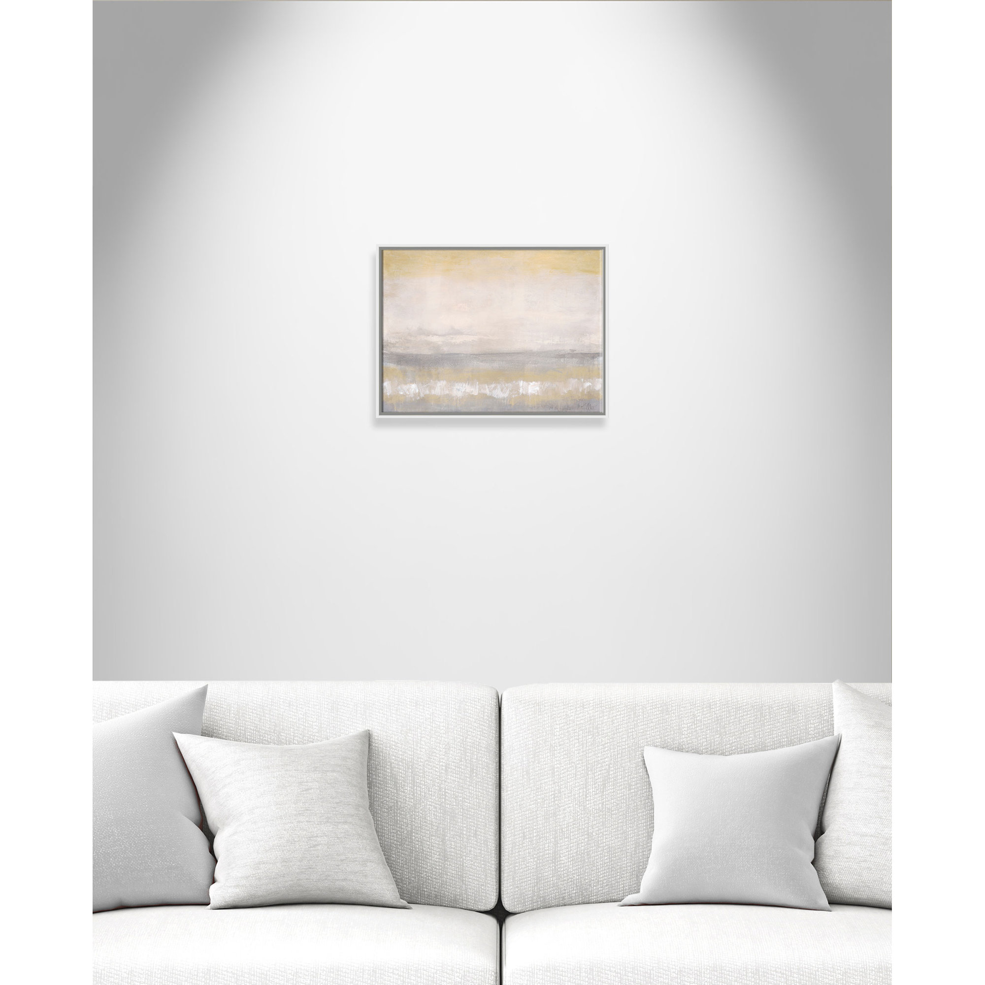 Morning Calm 2 - Floater Frame Painting Print on Canvas, White Framed, 18" H x 24" W x 2" D