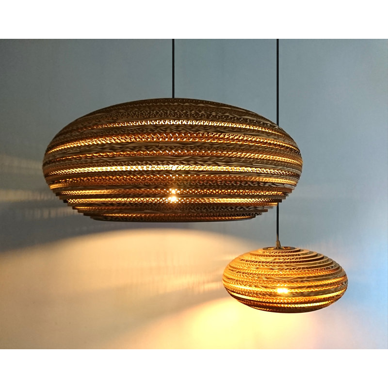 Stanyon 1 - Light Brown Sphere Pendant, 25cm H x 55cm W x 55cm D