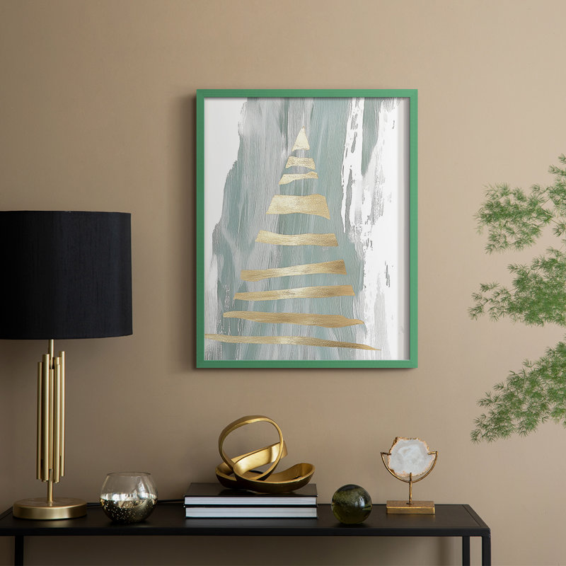 «Christmas Holiday», art encadré Dcccxxi - bois massif, Vert, H 11 po x l 9 po